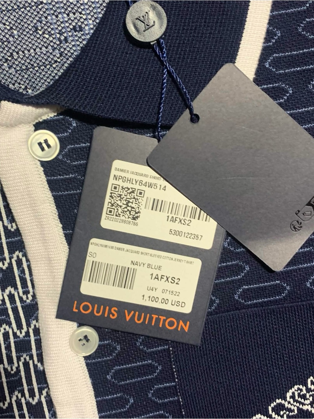Louis Vuitton Navy Damier Polo Size S - Picture 6 of 7